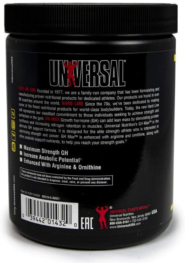 Universal Nutrition GH MAX 180 Tablets Superior GH Optimization + *FREE SAMPLE - Image 3