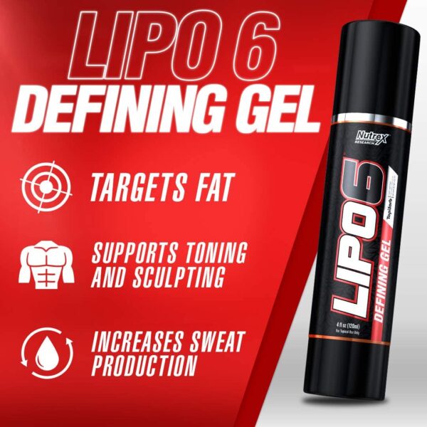 Nutrex Lipo 6 Defining Gel - 120 ml TopiSorb™ Technology increased thermogenesis - Image 3