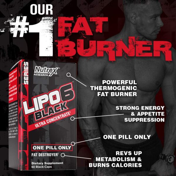 Nutrex Lipo 6 Black Ultra Concentrate 60 Capsules Fat Burner Weight Loss EU* - Image 4