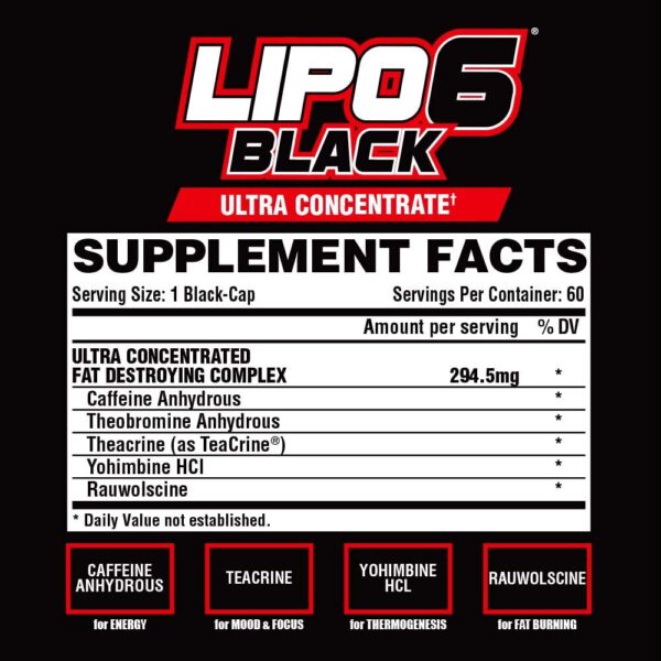 Nutrex Lipo 6 Black Ultra Concentrate 60 Capsules Fat Burner Weight Loss EU* - Image 3