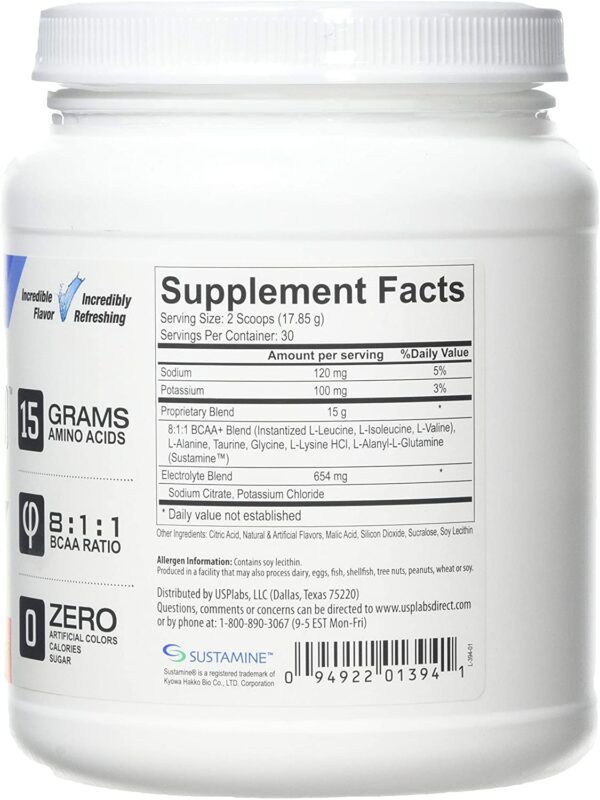 USP Labs MOdern BCAA + Plus 535 gm Powder Ratio 8:1:1 Amino Acids, ALL FLAVOURS - Image 2