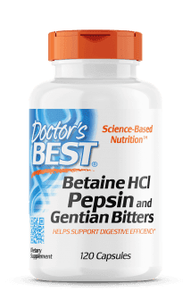 Doctor's Best, Betaine HCL Pepsin & Gentian Bitters 360 Capsules