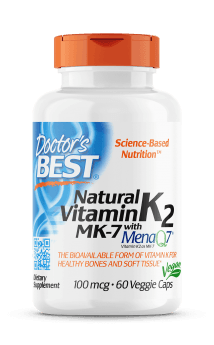 Doctor's Best, Natural Vitamin K2 MK7 with MenaQ7, 100mcg, 60 Veggie Capsules