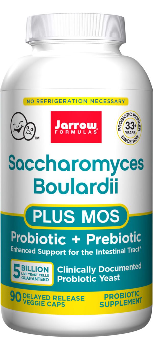 Jarrow Formulas Saccharomyces Boulardii+MOS, 90 VCapsules ,Healthy Digestion
