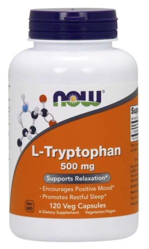 Now Foods L-Tryptophan, 500 mg 120 Veg Capsules, Stress Relief.