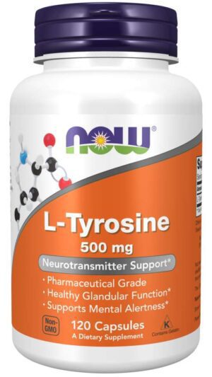 Now Foods L-Tyrosine, 500mg x 120 Capsules, Supports Mood, Focus & Stress