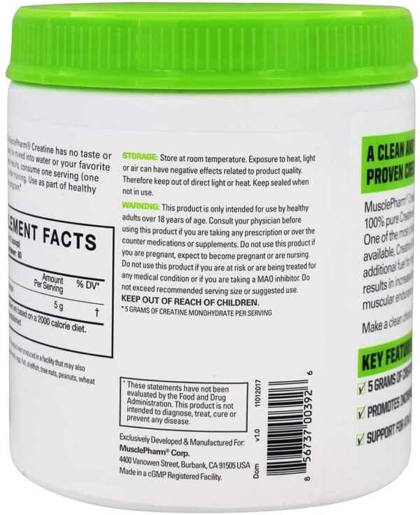 MusclePharm Creatine Powder 300g 60 Servings Muscle Build, Sale PRICE ** - Image 2