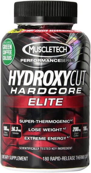 MuscleTech Hydroxycut Hardcore ELITE 180 Capsules Weight Loss DOUBLE SIZE SALE**