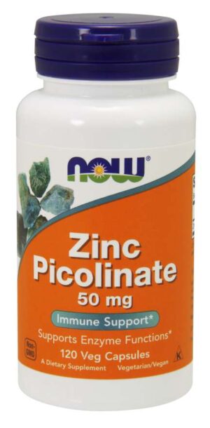 Now Foods Zinc Picolinate 500mg 120 Capsules, Immune Support.