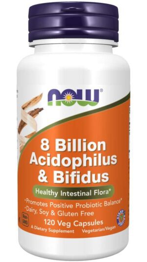 Now Foods, 8 Billion Acidophilus & Bifidus, 120 Veg Capsules Healthy GIT.