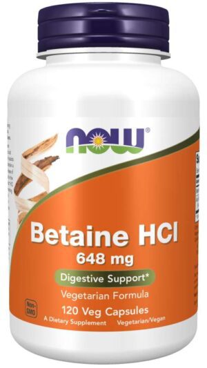Now Foods, Betaine HCL, 648 mg, 120 Veggie Capsules Now Betaine.