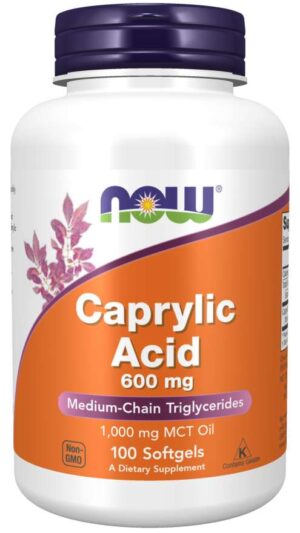 Now Foods, Caprylic Acid, 600 mg, 100 Softgels