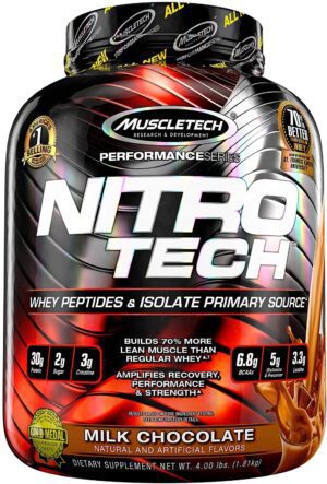 MuscleTech Nitro Tech Performance Series 1.8kg 4LB Whey Protein Isolate USA.