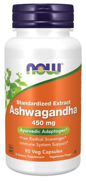 Now Foods Ashwagandha, 450mg x 90 Veg Capsules Stress Relief.