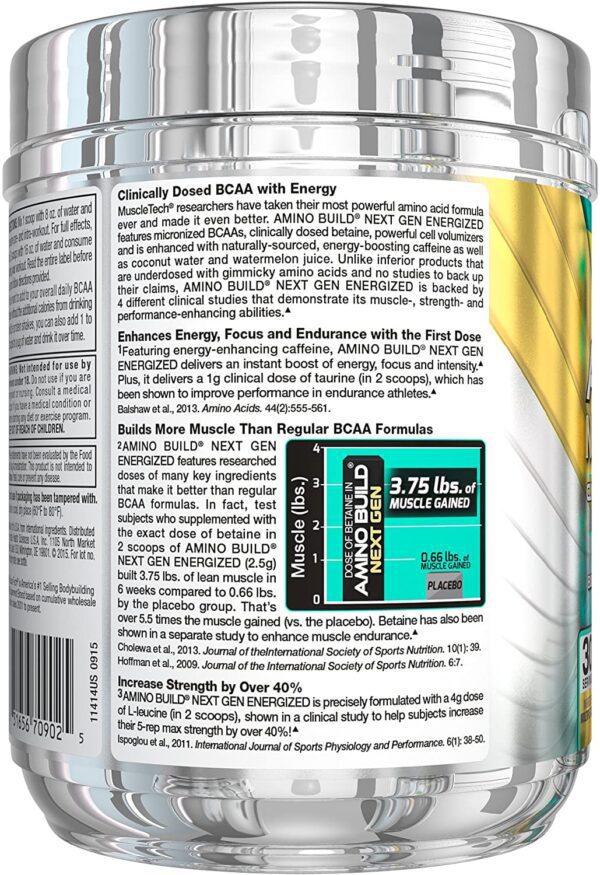 MuscleTech Amino Build Next Gen Energized BCAAs 30 Servs, - Image 3