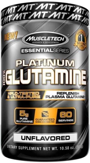 MuscleTech Platinum 100% Glutamine 302 grams Muscle Recovery