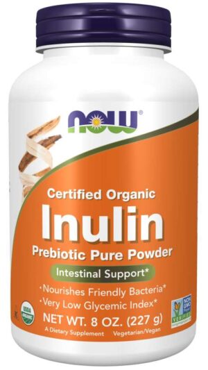 Now Foods, Organic, Inulin, Pure Powder, 8 oz (227 g) GIT Support