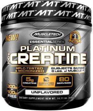 Muscletech Platinum Pure Micronized Creatine Monohydrate 400g Muscle Build