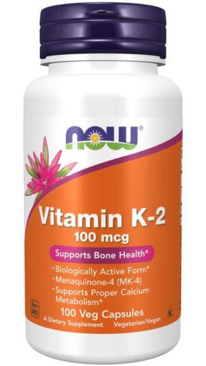 Now Foods, Vitamin K-2, 100 mcg, 100 Veg Capsules