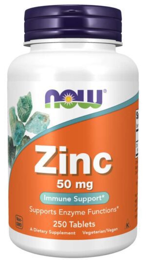 Now Foods, Zinc 50 mg, 250 Tablets, Immune Support.