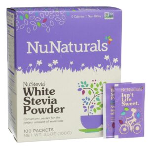 NuNaturals, NuStevia, White Stevia Powder, 100 Packets.