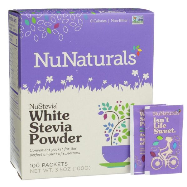 NuNaturals, NuStevia, White Stevia Powder, 100 Packets.