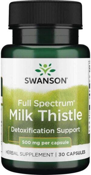 Swanson Premium Full Spectrum Milk Thistle 500 mg x 30 Capsules Liver Health