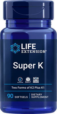 Life Extension Super K with Advanced K2 Complex Plus K1 90 softgels MK-7 Form.