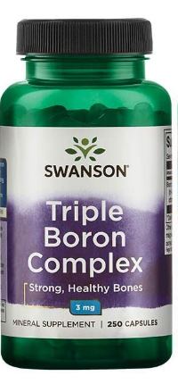 Swanson Premium Triple Boron Complex 3mg, 250 Capsules Bone Health.