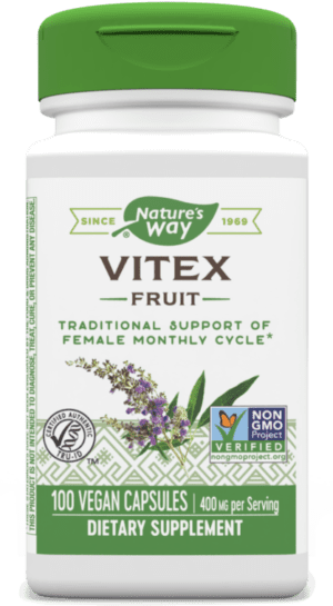 Nature's Way Vitex Fruit, 400 mg, 100 Veg Caps Supports Menopausal Discomfort