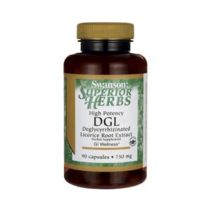 Swanson High Potency DGL 750mg x 90 Caps High Potency DGL Licorice Root Extract