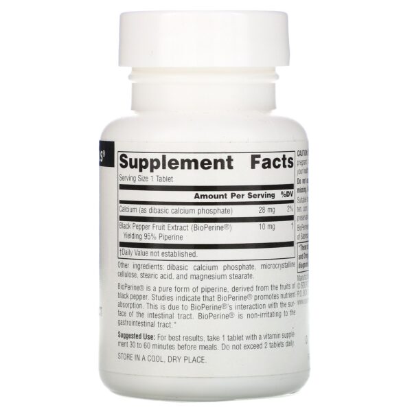 Source Naturals, BioPerine, 10 mg, 120 Tablets - Image 2