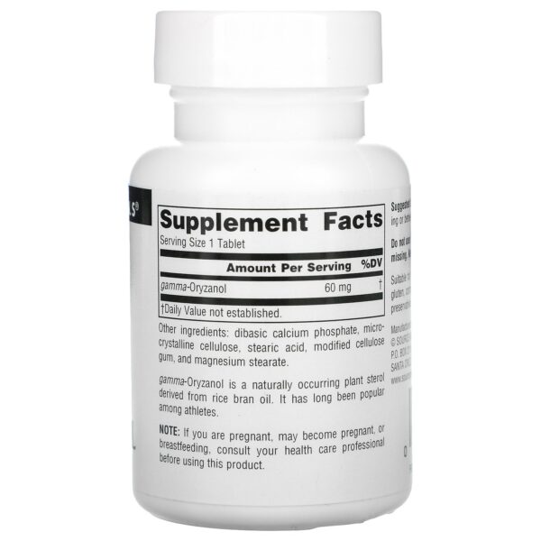 Source Naturals, Athletic Series, Gamma Oryzanol, 60 mg, 100 Tablets - Image 2