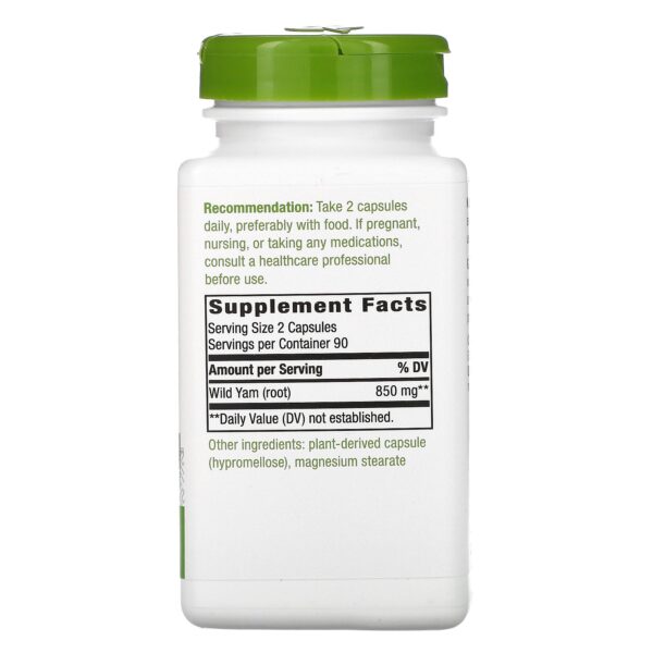 Nature's Way, Wild Yam Root, 850 mg, 180 Vegan Capsules - Image 2