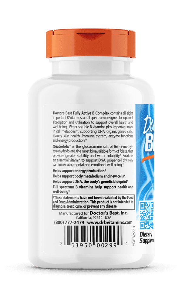 Doctor's Best Fully Active B Complex 30 Veggie Caps - Image 2