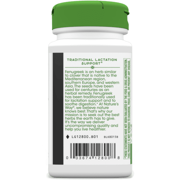 Nature's Way, Fenugreek Seed, 1,220 mg, 100 Vegan Capsules - Image 3