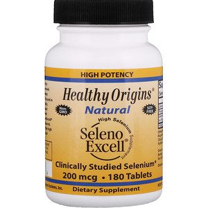 Healthy Origins, Seleno Excell, High Selenium Supplement, 200 mcg, 180 Tablet