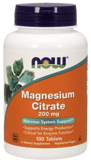 Now Foods, Magnesium Citrate, 200 mg, 100 Tablets, 250 Tablets